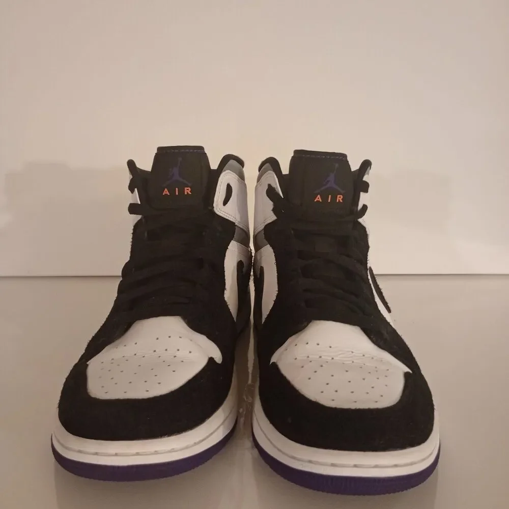 Nike Air Jordan 1 Mid SE Retro Court Purple Suede White Black Size 9.5